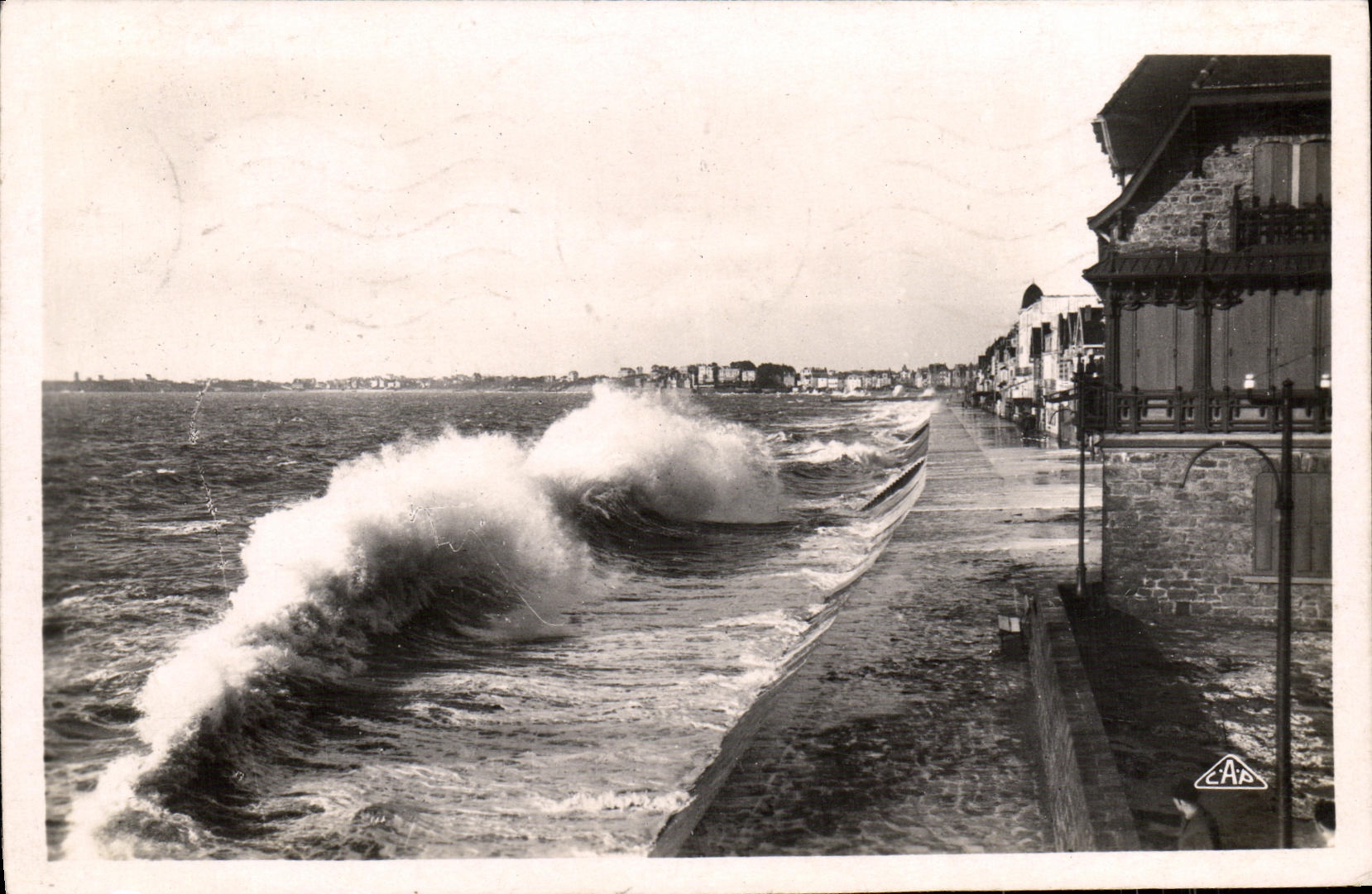 CPM St Malo La Digue Par Gros Temps