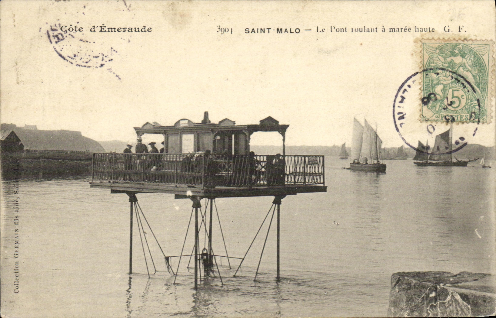 CPA St Malo Le Pont Roulant a Maree Haute