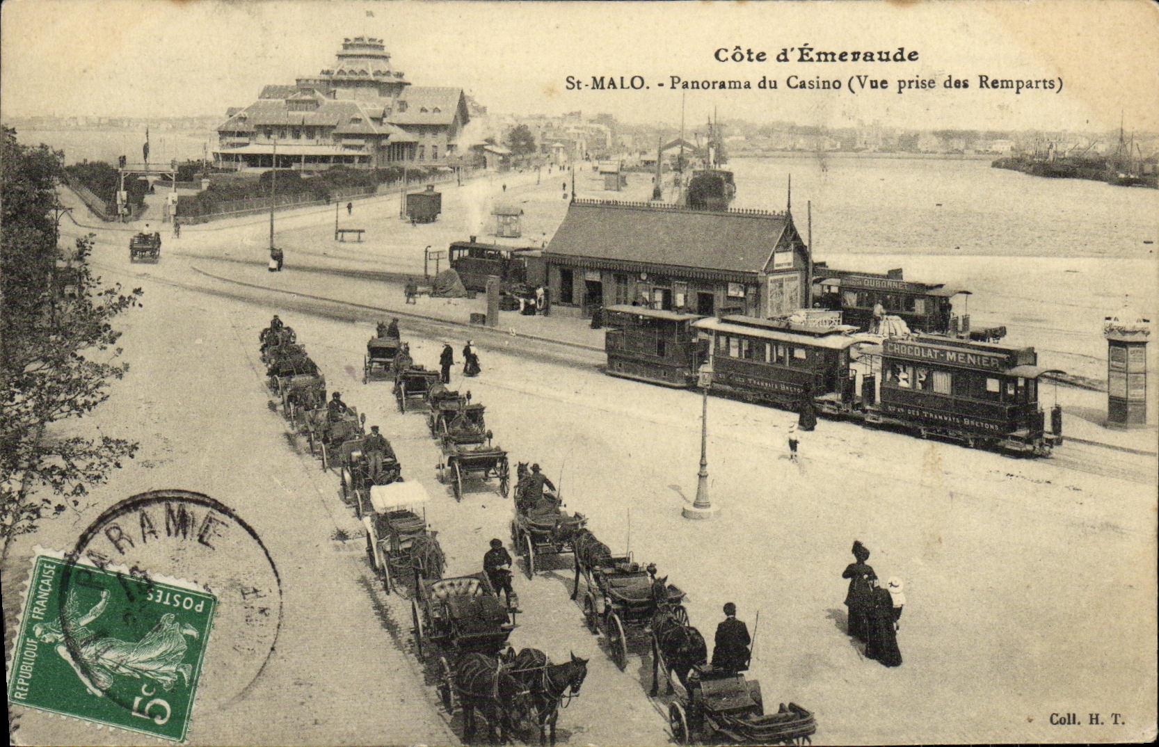 CPA Saint Malo Panorama du Casino Vue prise des remparts Train 