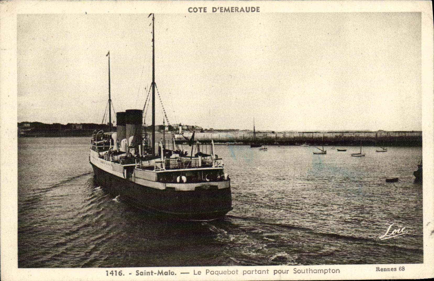 CPA Saint Malo Le Paquebot Partant Pour Southampton Bateau