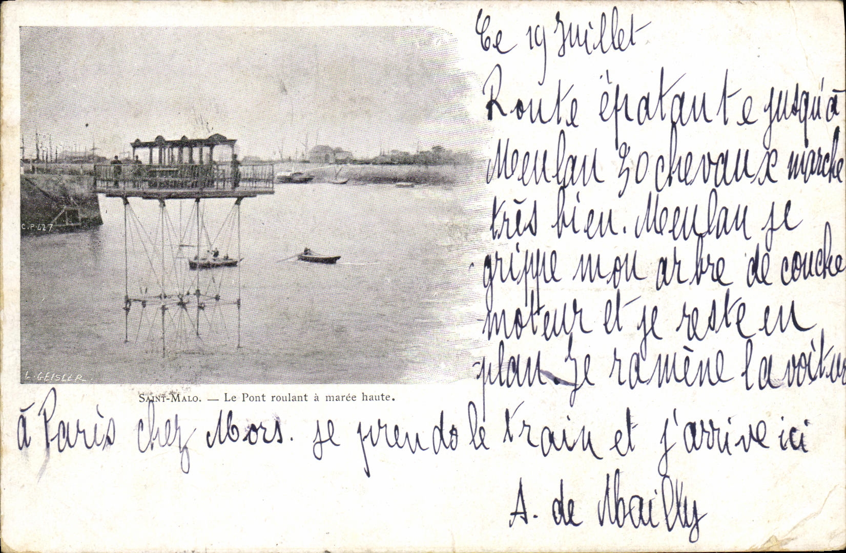 CPA St Malo Le Pont Roulant a Maree Haute