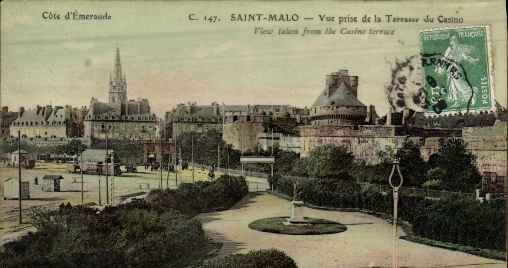 VINTAGE POSTCARD St Malo Seen from of the Terrace of the Casino