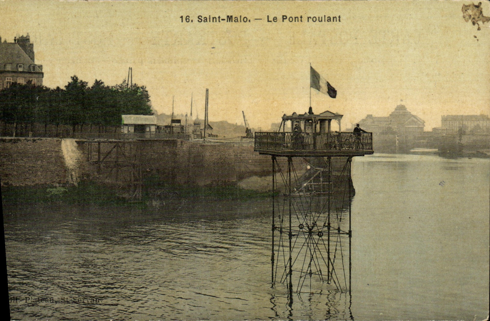 VINTAGE POSTCARD St Malo the Overhead travelling crane