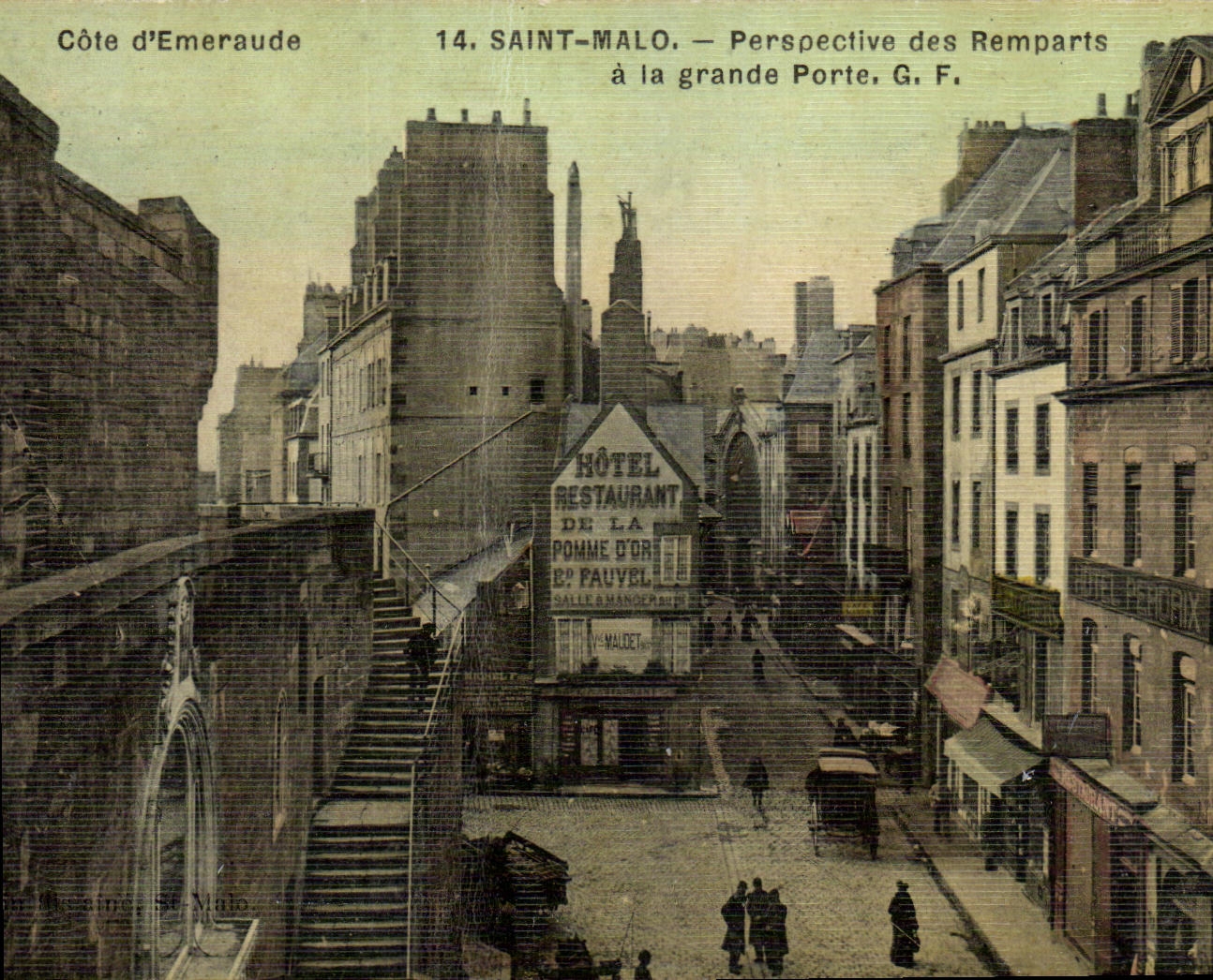 VINTAGE POSTCARD Holy Malo View Of the Walls to the large door chart toilee