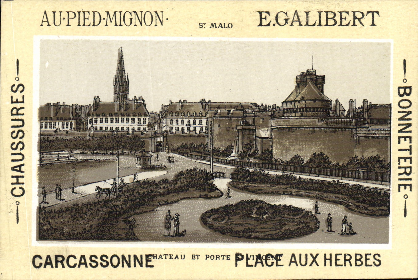Chromo Saint Malo Galibert Au pied mignon Place aux Herbes Carcassonne 