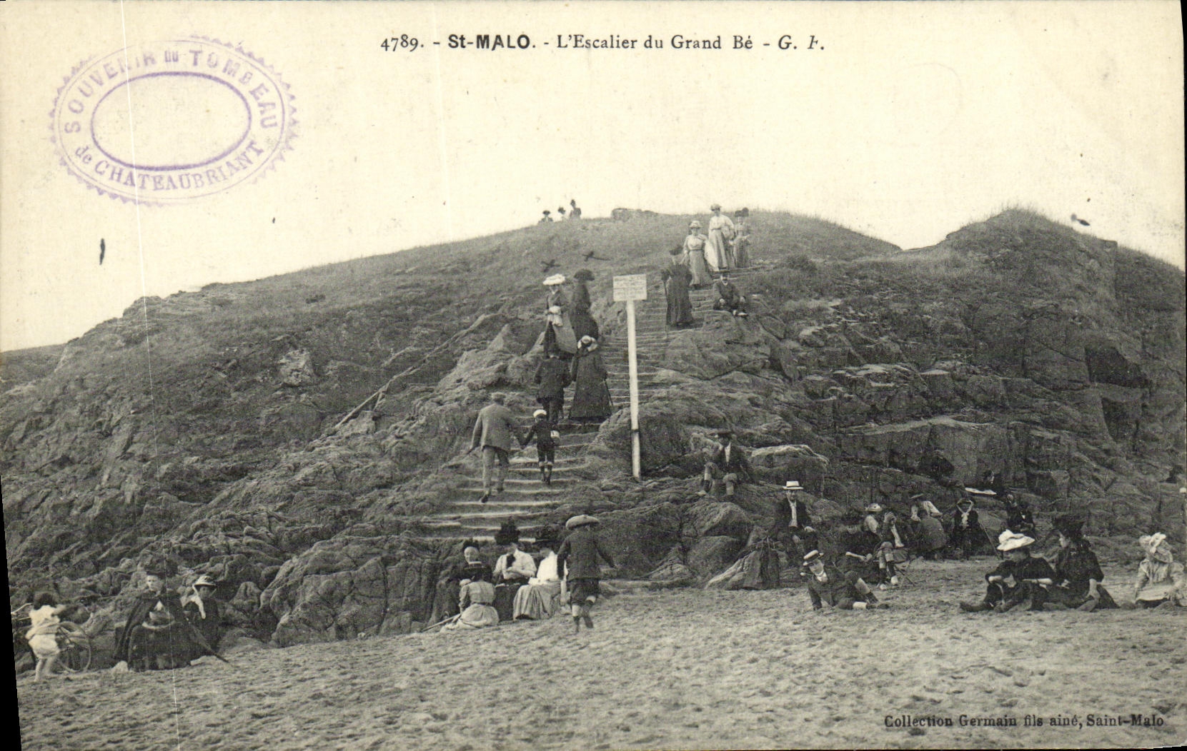 VINTAGE POSTCARD Holy Malo L Staircase of the Large Be