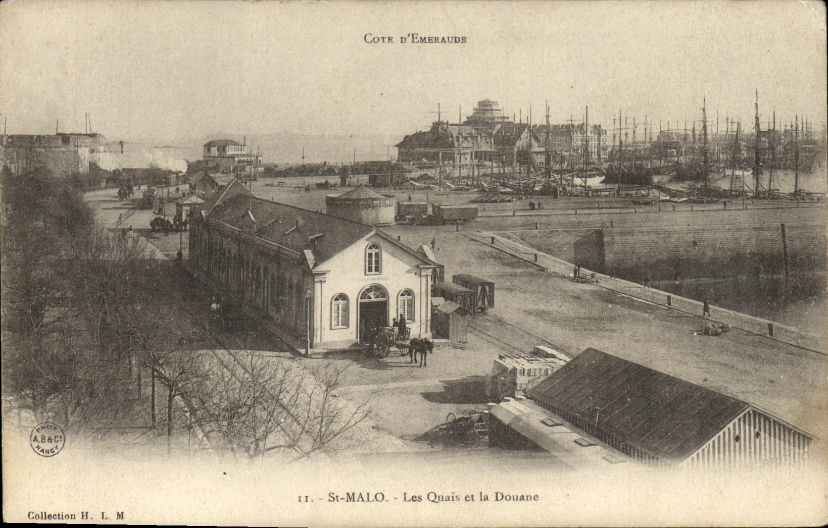VINTAGE POSTCARD St Malo Quays and Customs