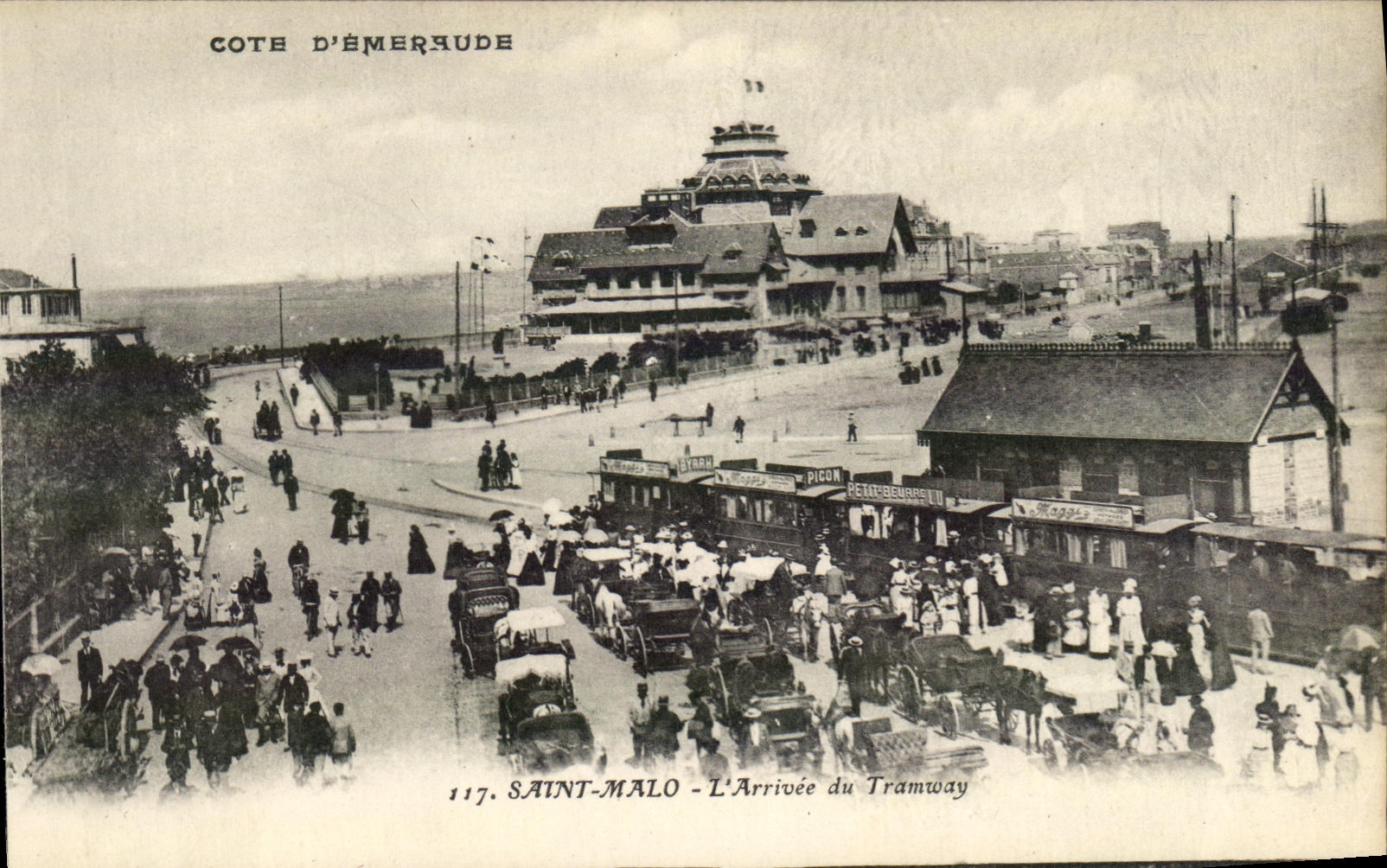 VINTAGE POSTCARD St Malo L Arrived of the Tram
