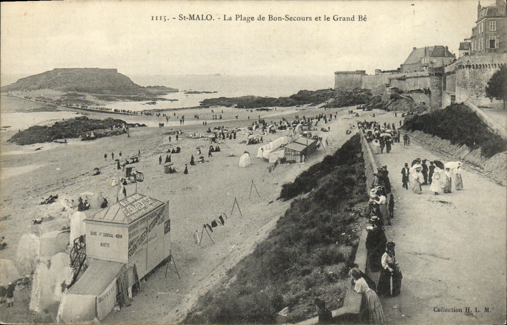 CPA Saint Malo La Plage de Bon Secours et le Grand Be