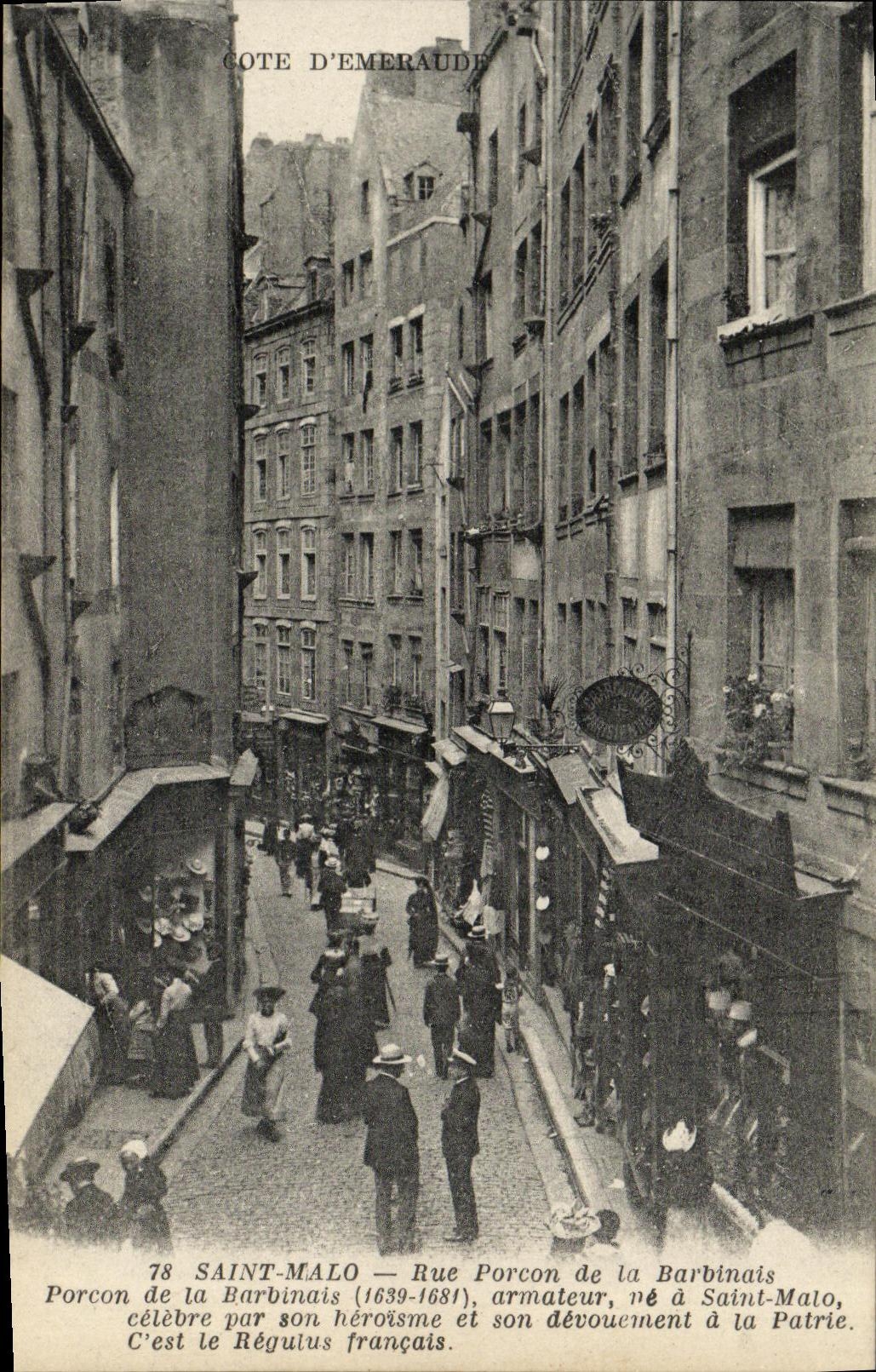 VINTAGE POSTCARD Holy Malo Street Porcon of Barbinais