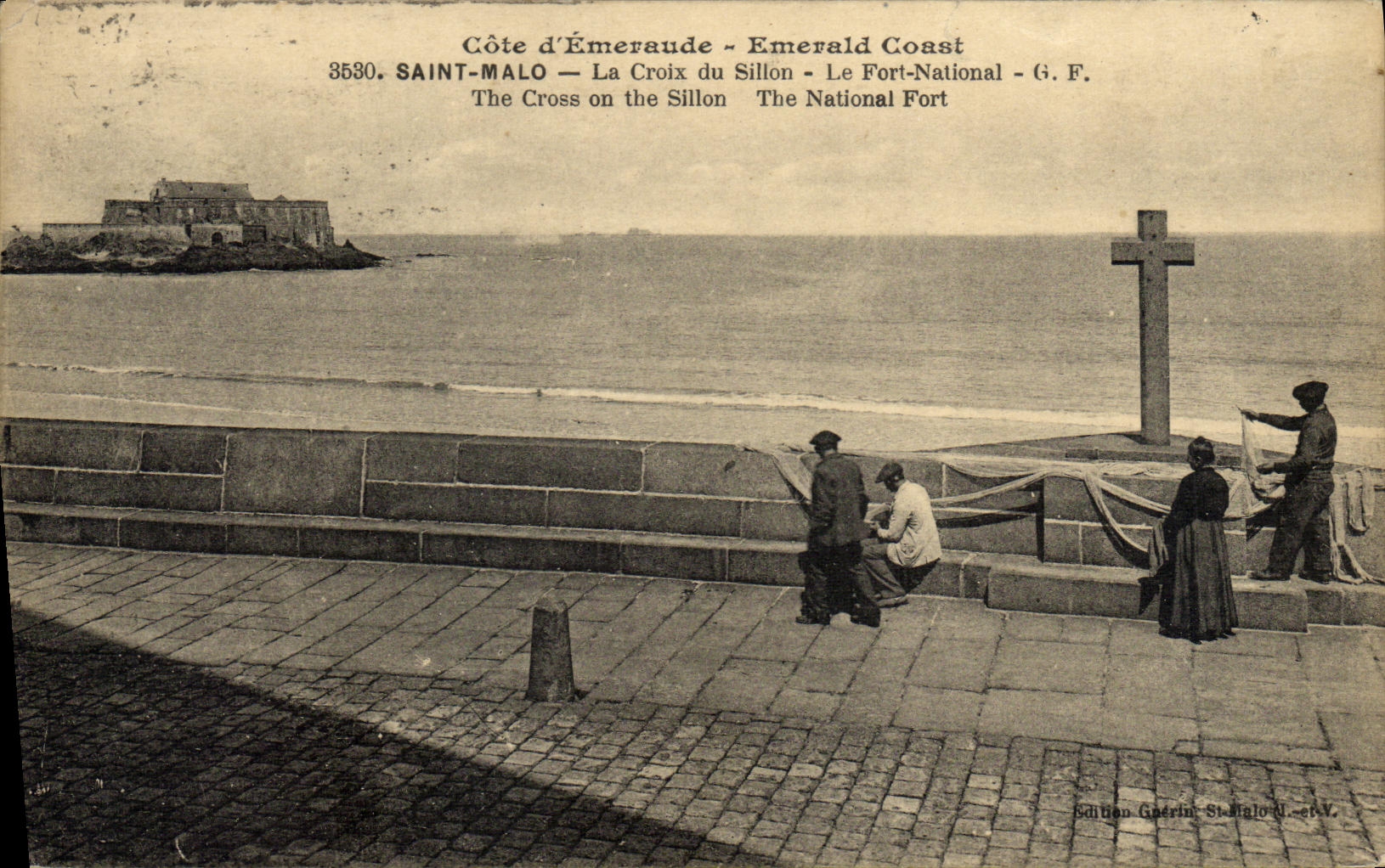 CPA Saint Malo La Croix Du Sillon Le Fort National Pecheurs