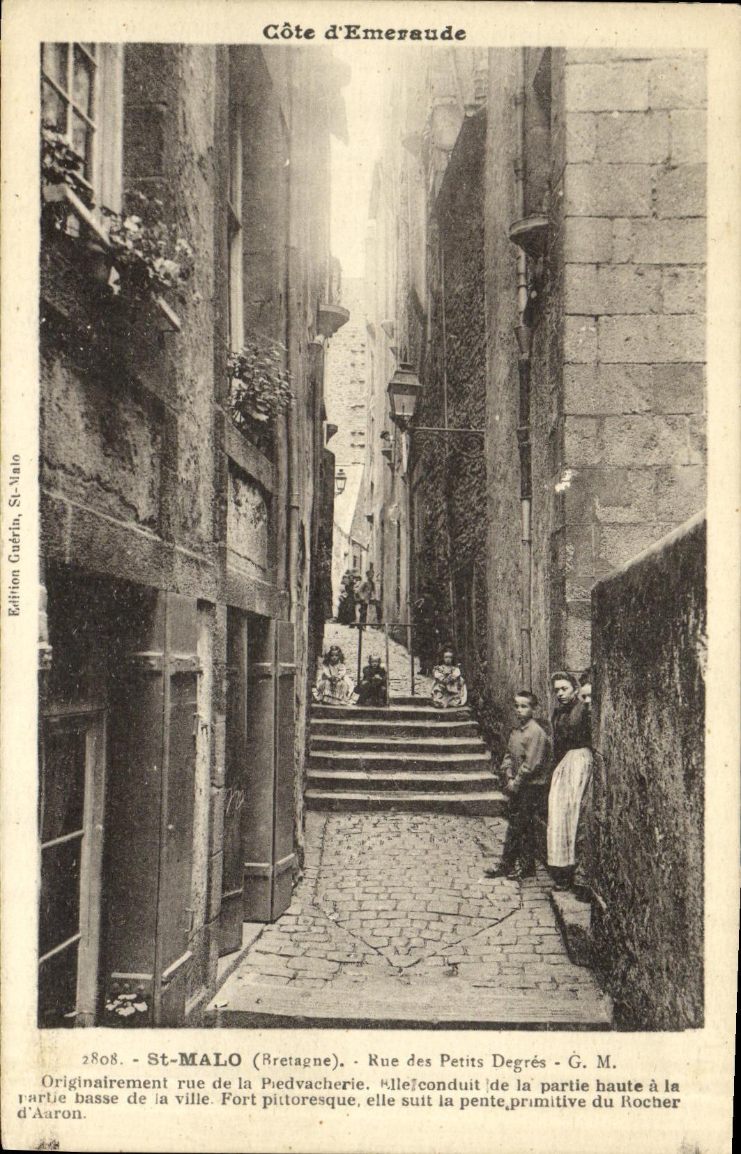 CPA St Malo Rue Des Petits Degres Enfants