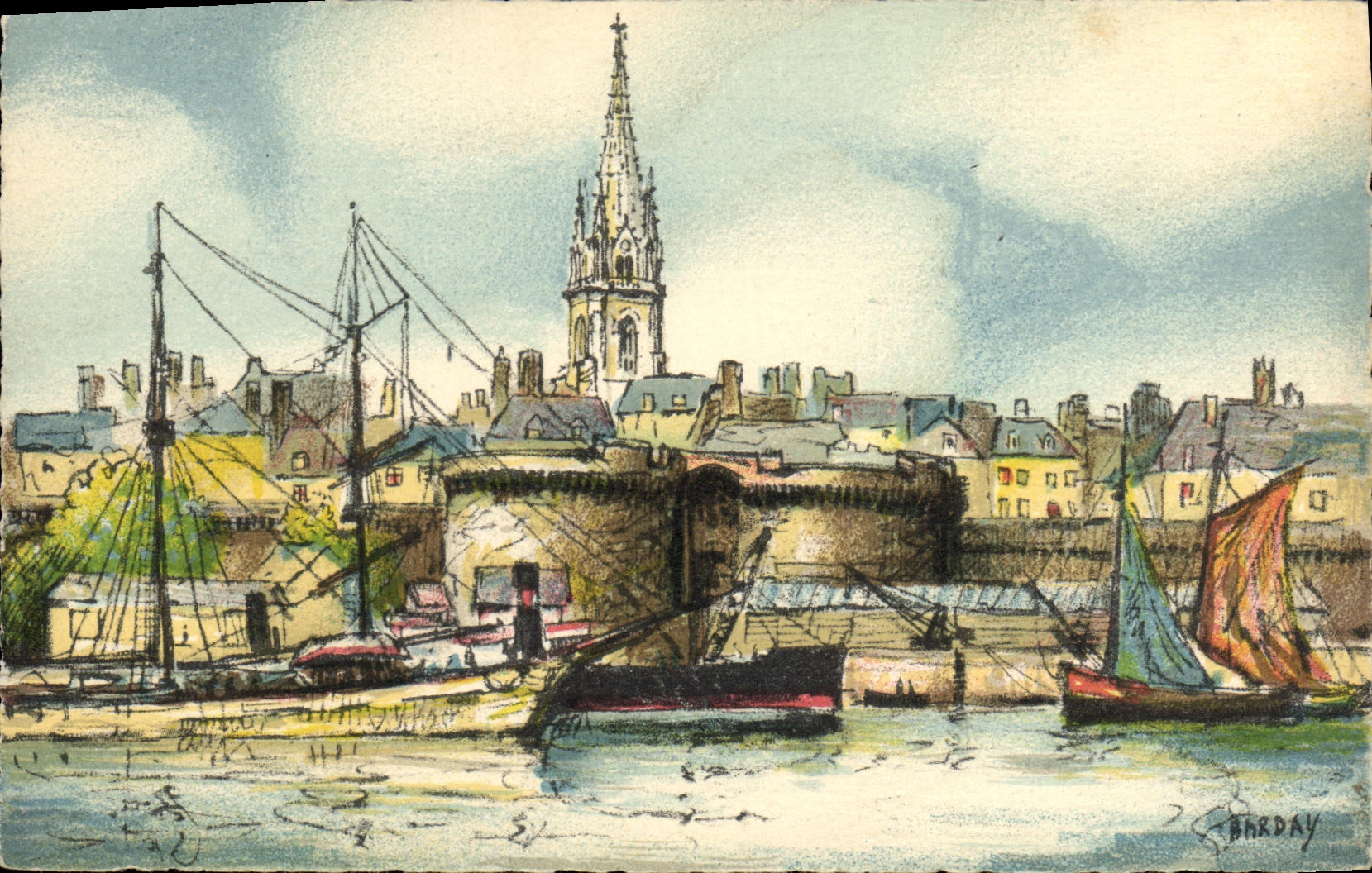 VINTAGE POSTCARD Rennes