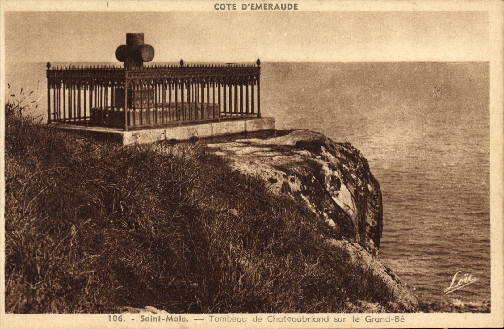 VINTAGE POSTCARD Holy Malo Tomb of Chateaubriant On Large Be