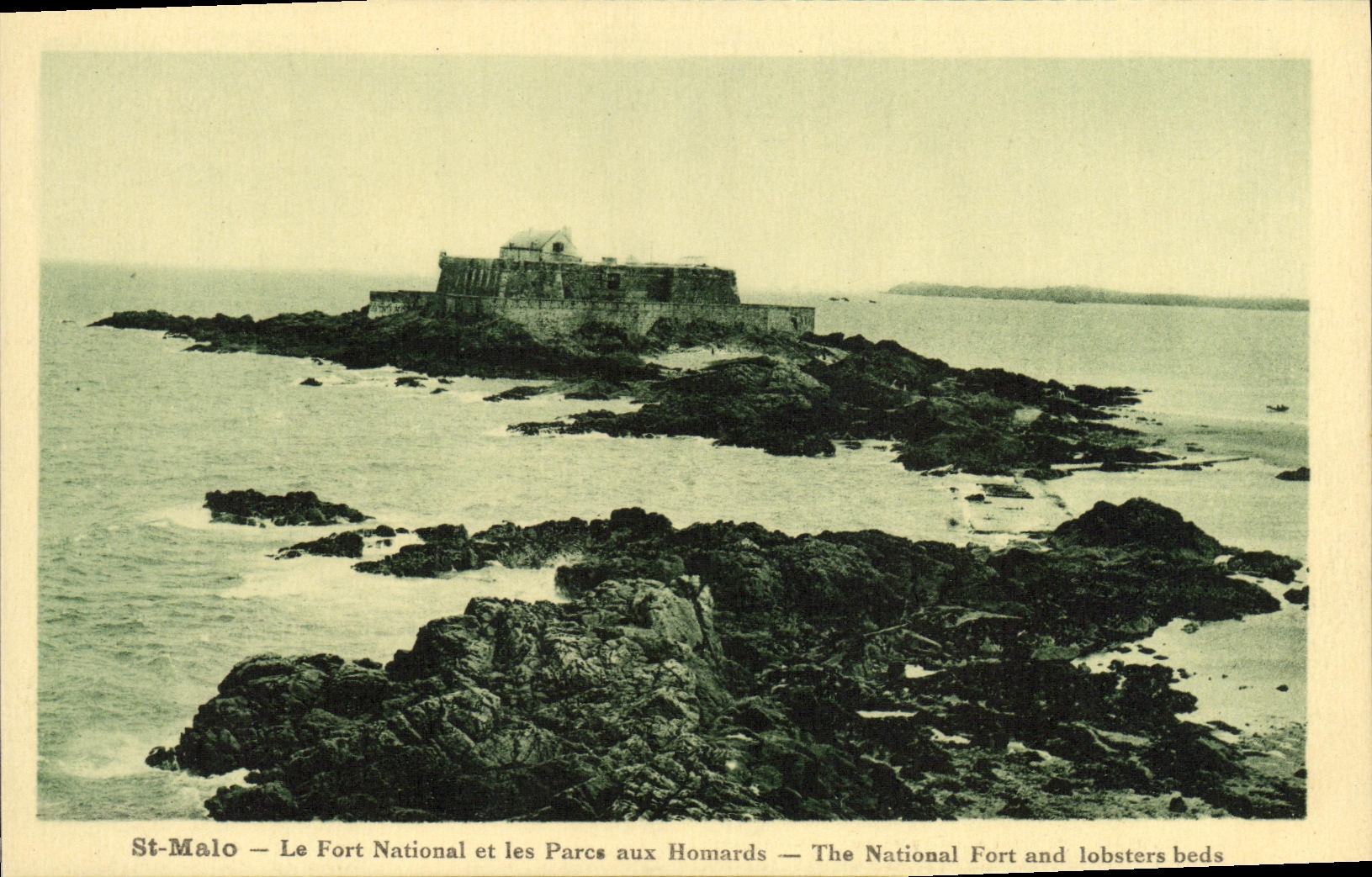 VINTAGE POSTCARD St Malo the Strong National and the Park with Lobsters