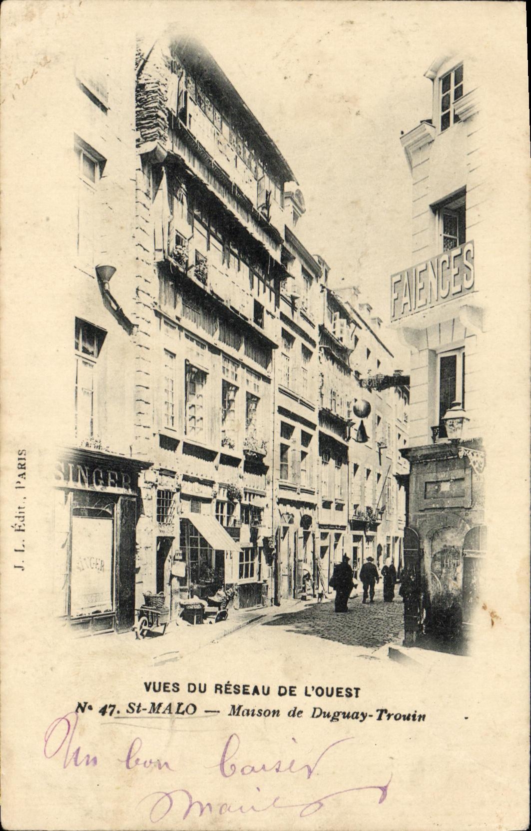 VINTAGE POSTCARD St Malo House of Duguay Trouin