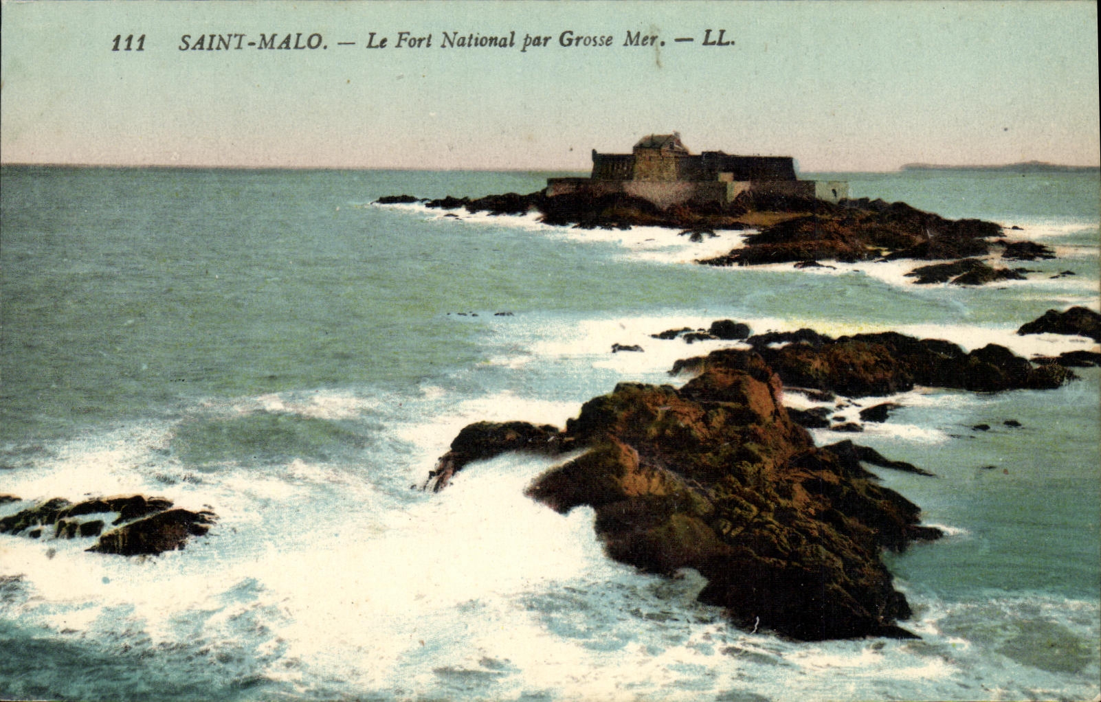VINTAGE POSTCARD Holy Malo the Strong National by Heavy sea
