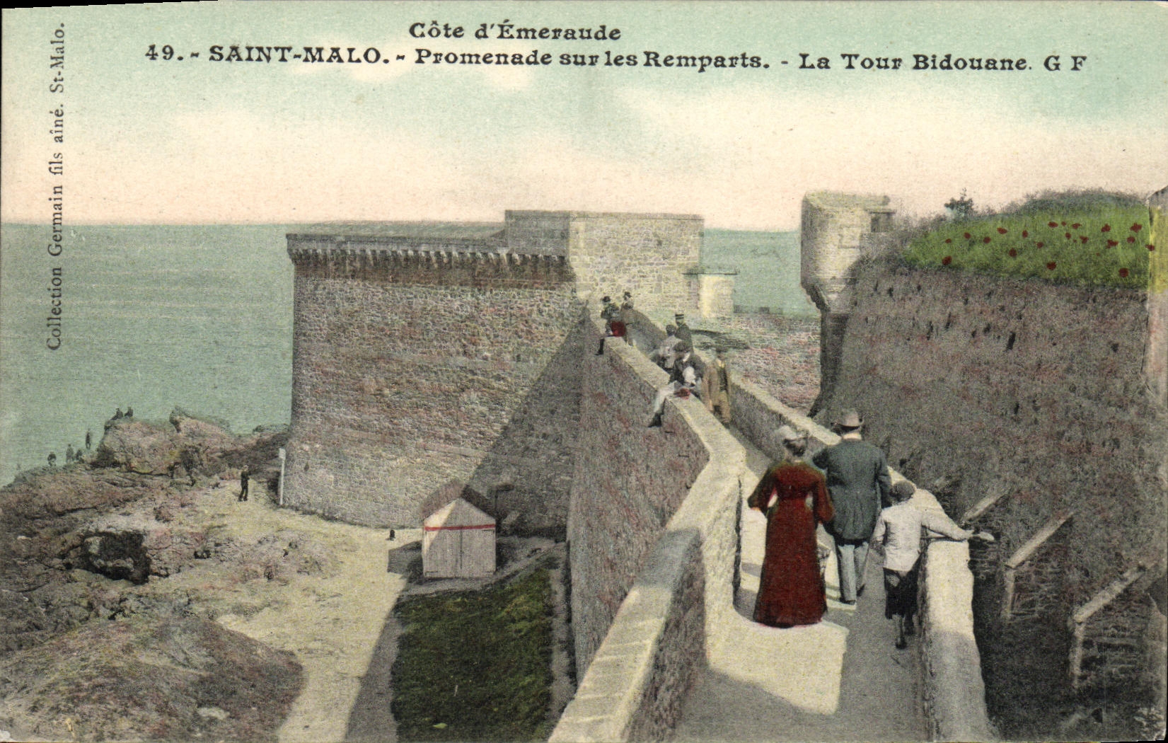 VINTAGE POSTCARD Holy Malo Walk on the Walls the Tower bidouanne