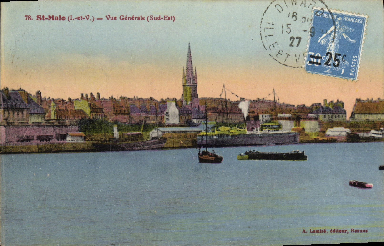 CPA St Malo vue Generale Bateaux