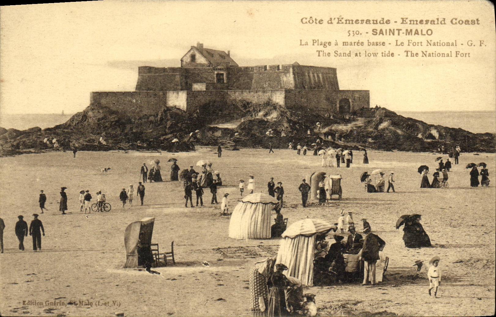VINTAGE POSTCARD Saint Malo the Beach has Low tide the Strong National