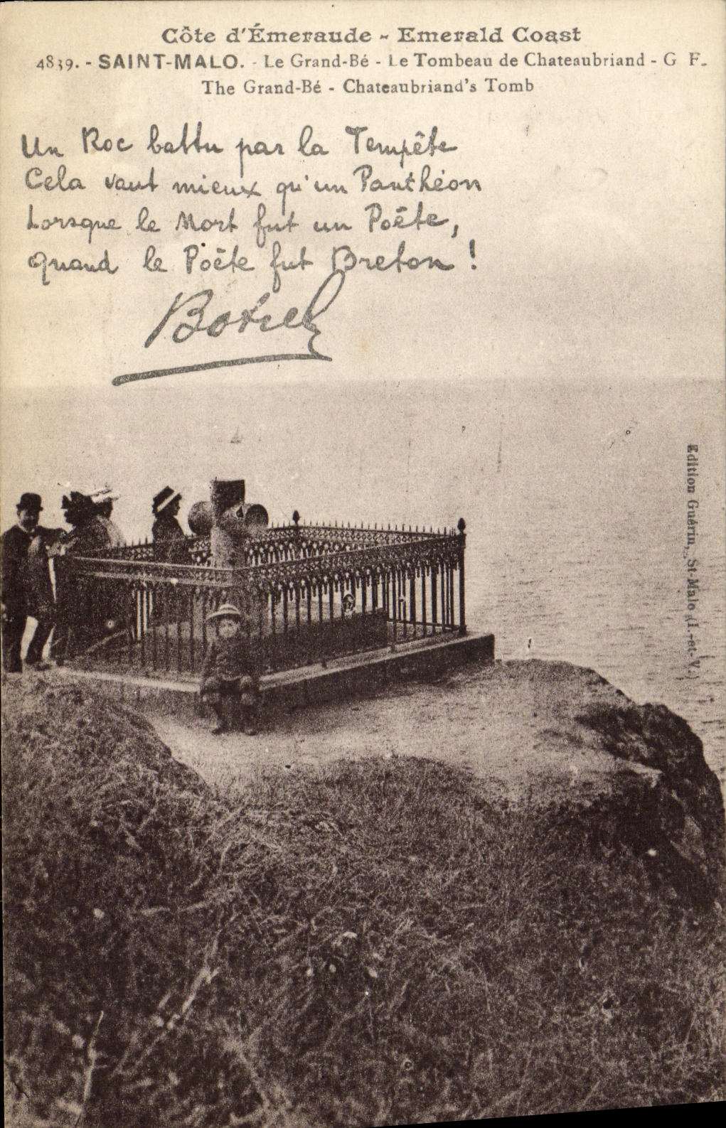 CPA Saint Malo Le Grande Be Le Tombeau de Chateaubriand Botrel