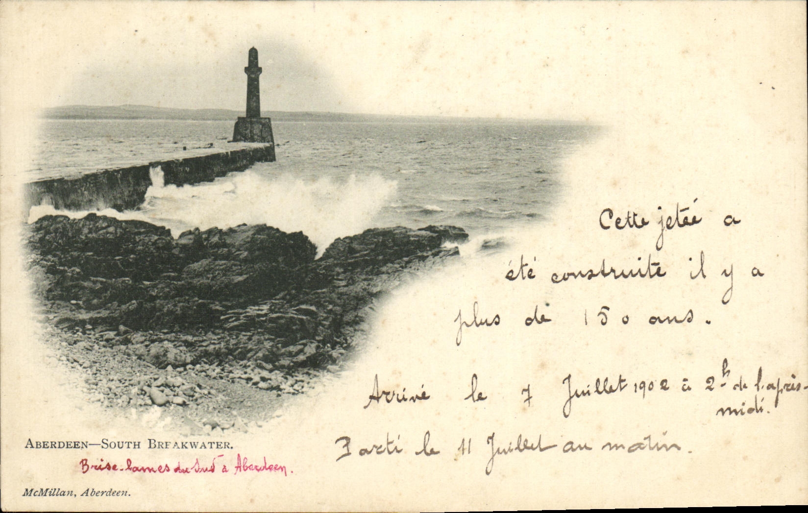 VINTAGE POSTCARD Aberdeen South Breakwater