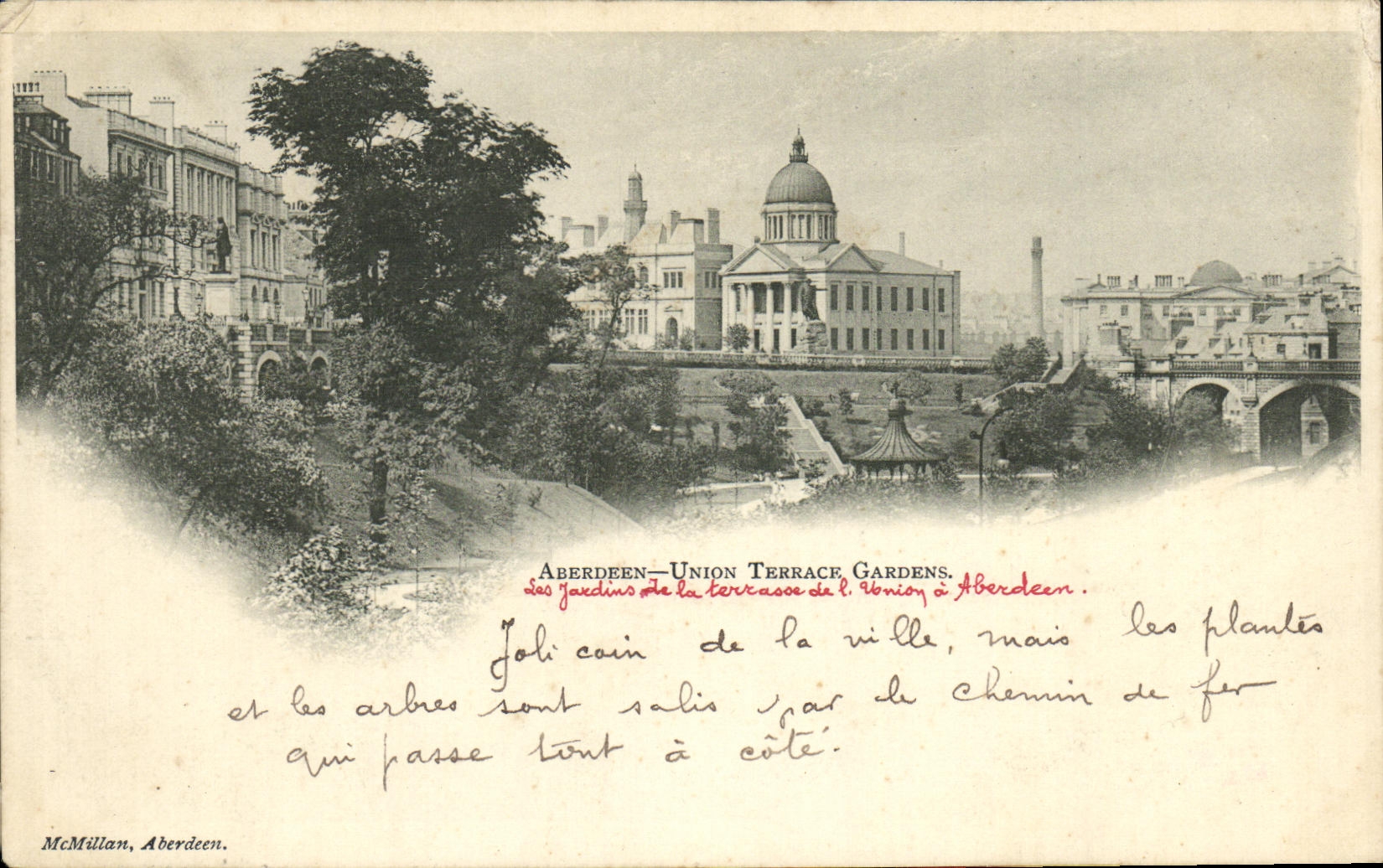 VINTAGE POSTCARD Aberdeen Union Gardens Terrace