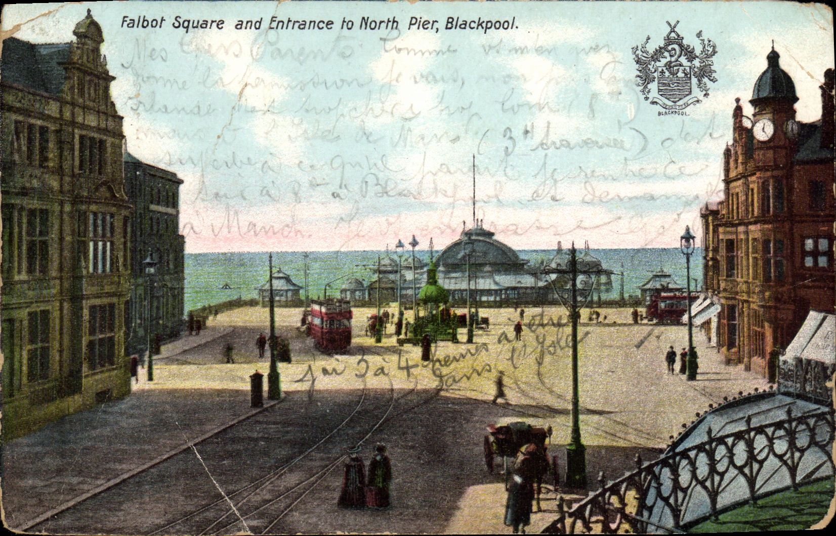 VINTAGE POSTCARD Falbot public garden and Fan in off North Pier Blackpool