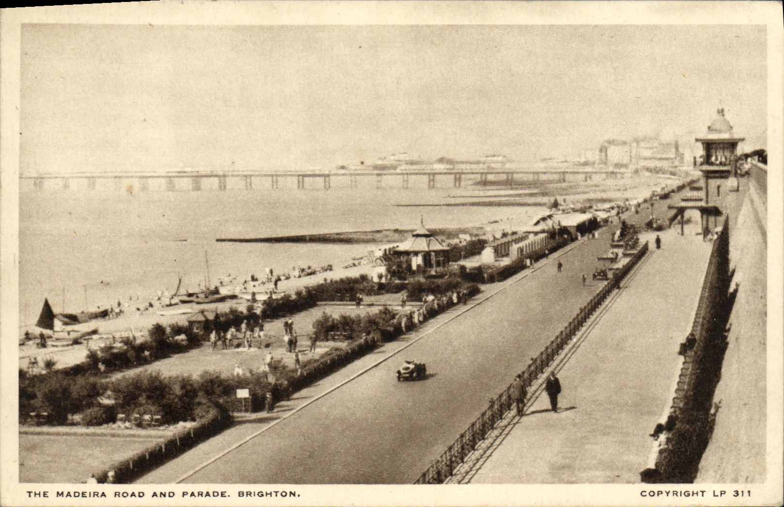 VINTAGE POSTCARD The Madeira Road and Brighton Parade