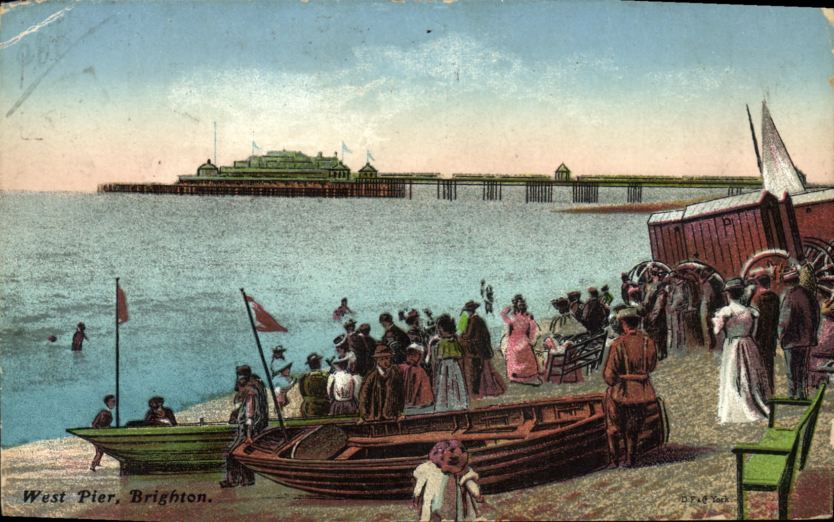VINTAGE POSTCARD West Pier Brighton