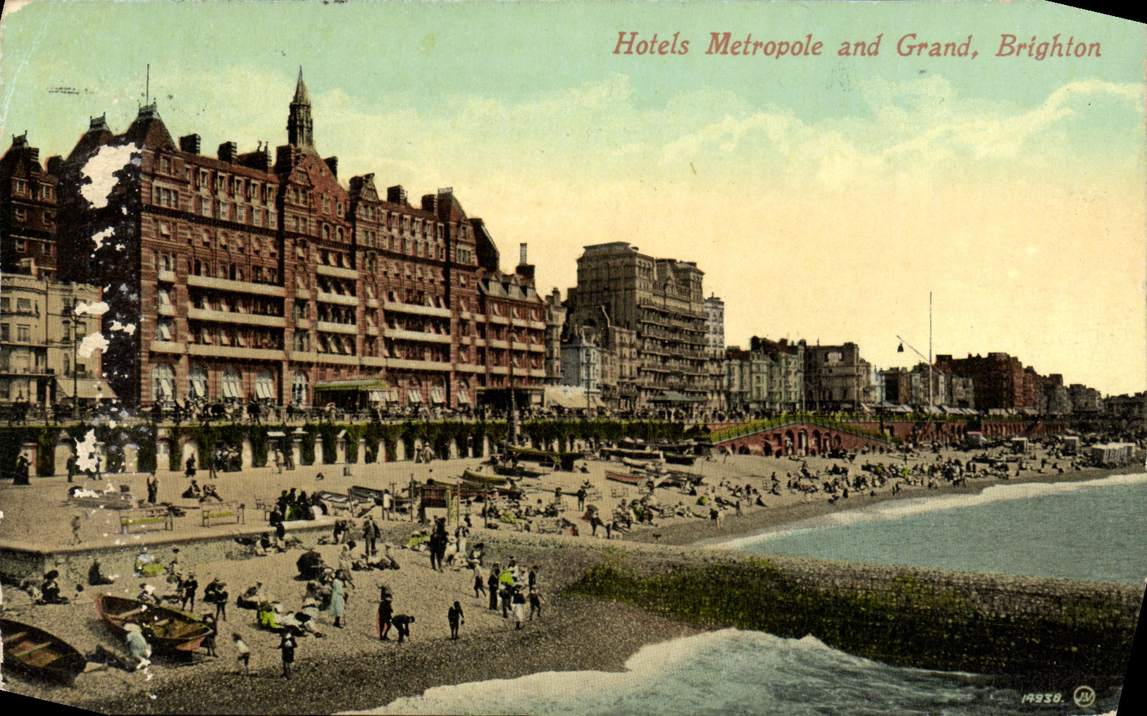VINTAGE POSTCARD Hotels Metrople and Large Brighton
