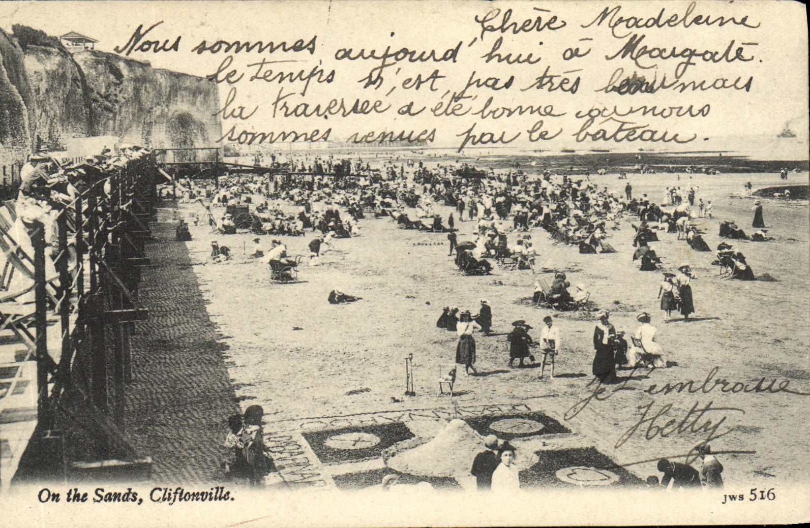 VINTAGE POSTCARD One the sands Cliftonville