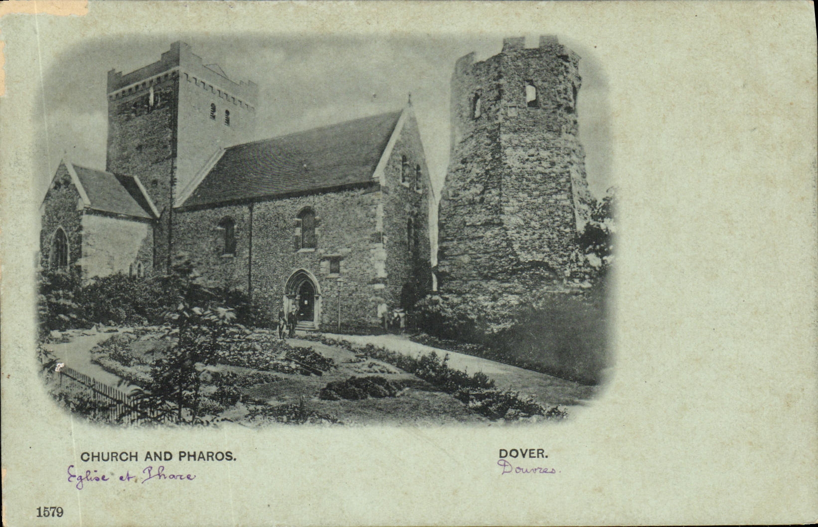 VINTAGE POSTCARD Dover Church And Pharos