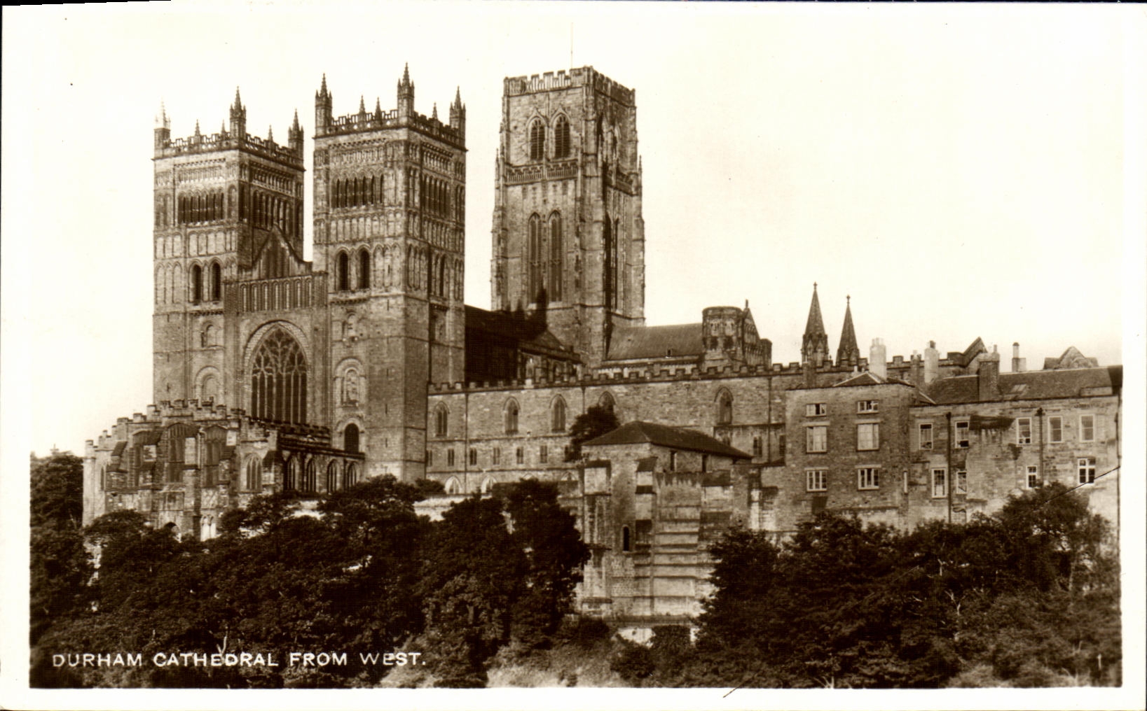 VINTAGE POSTCARD Durham Cathedral From West