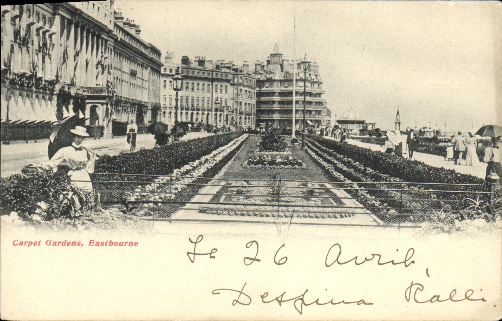VINTAGE POSTCARD Carpet Gardens Eastbourne