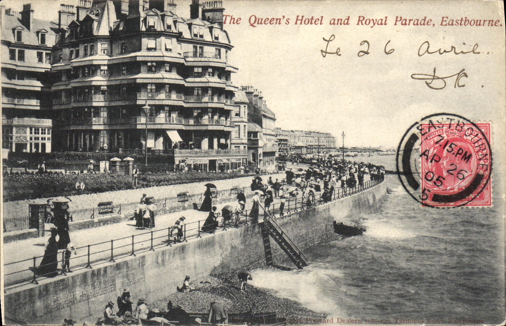 VINTAGE POSTCARD Eastbourne The Queen S Hotel and Royal Parades