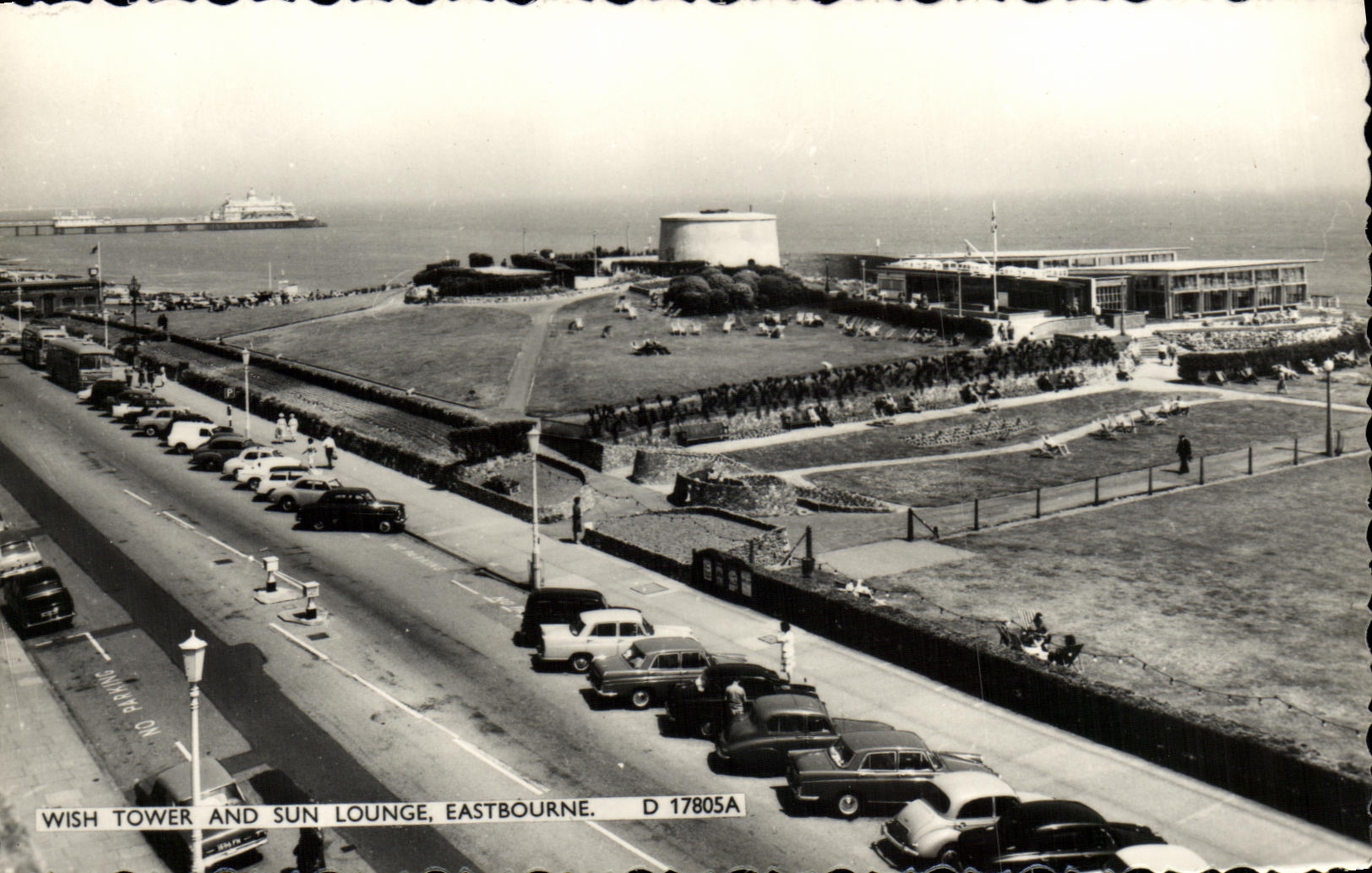 VINTAGE POSTCARD Eastbourne Wish Tower And Sun Lounge
