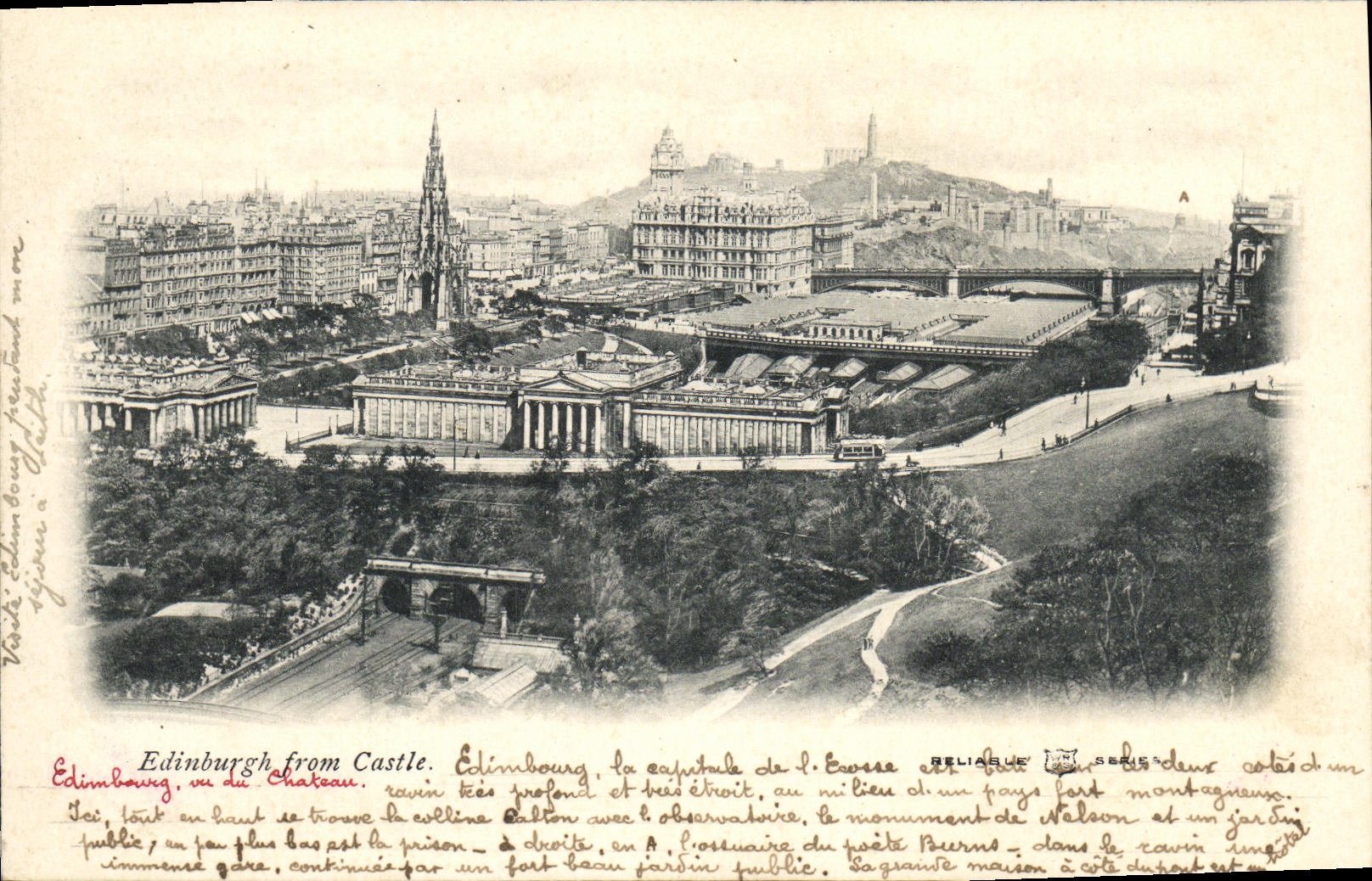 POSTAL Edimburgo Edimburgo de la VENDIMIA del castillo