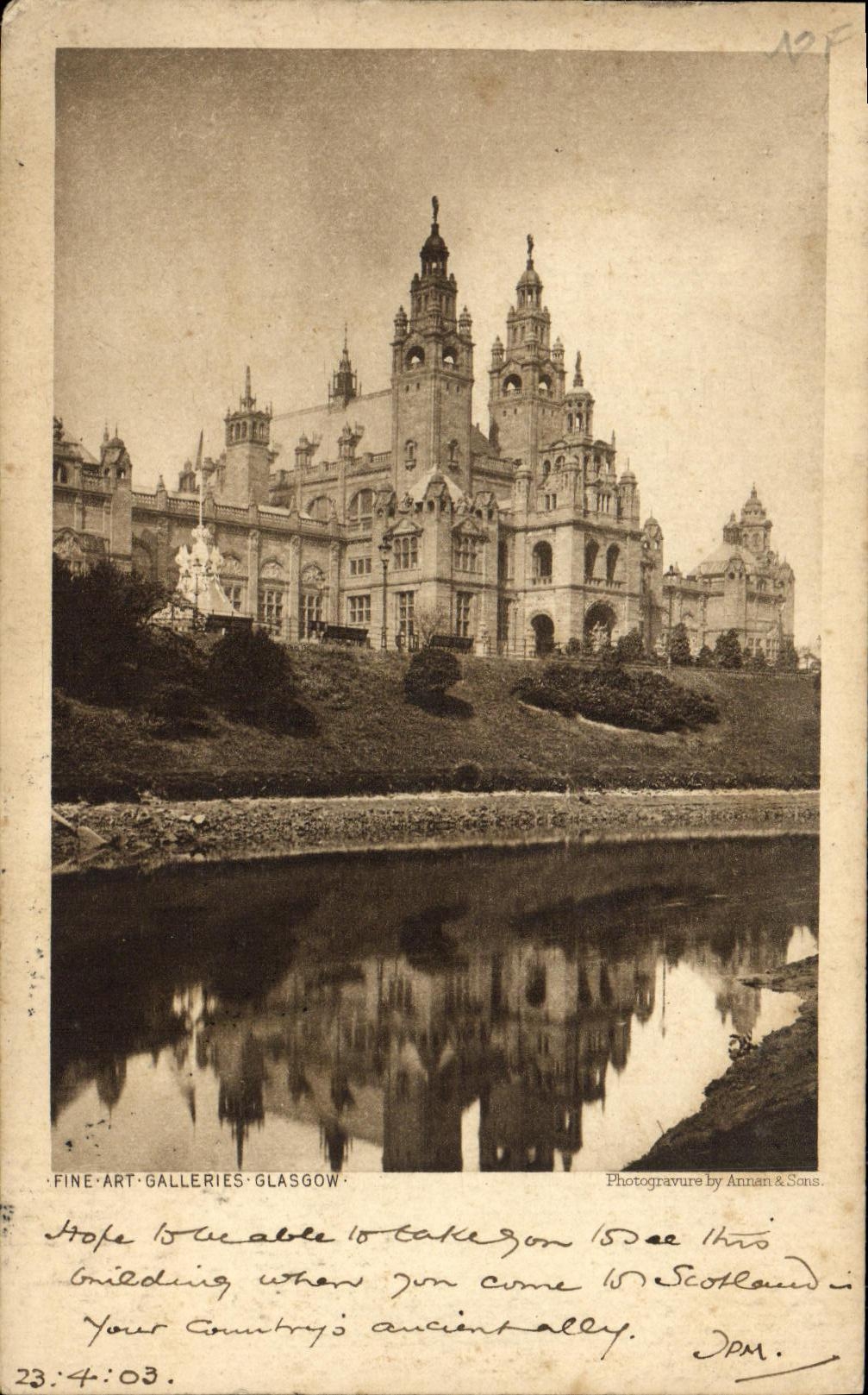 VINTAGE POSTCARD Fine Art Glasgow Galleries