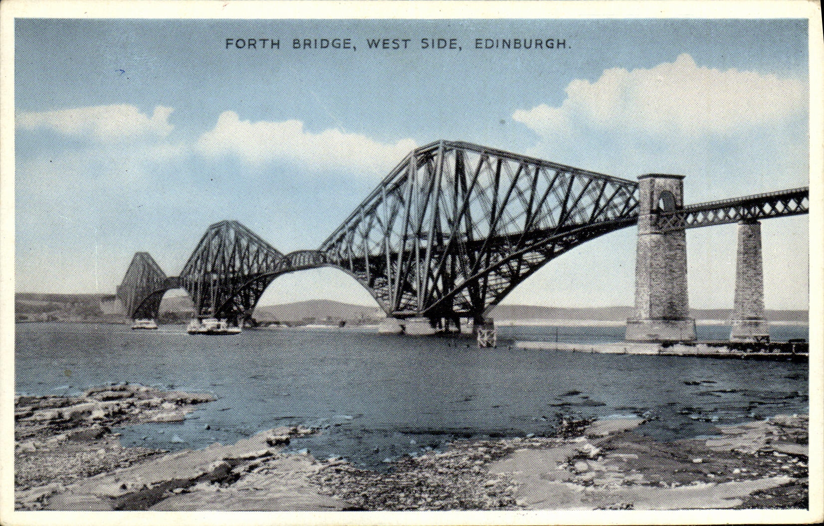 Lado oeste fuerte del puente de Edimburgo de la POSTAL de la VENDIMIA