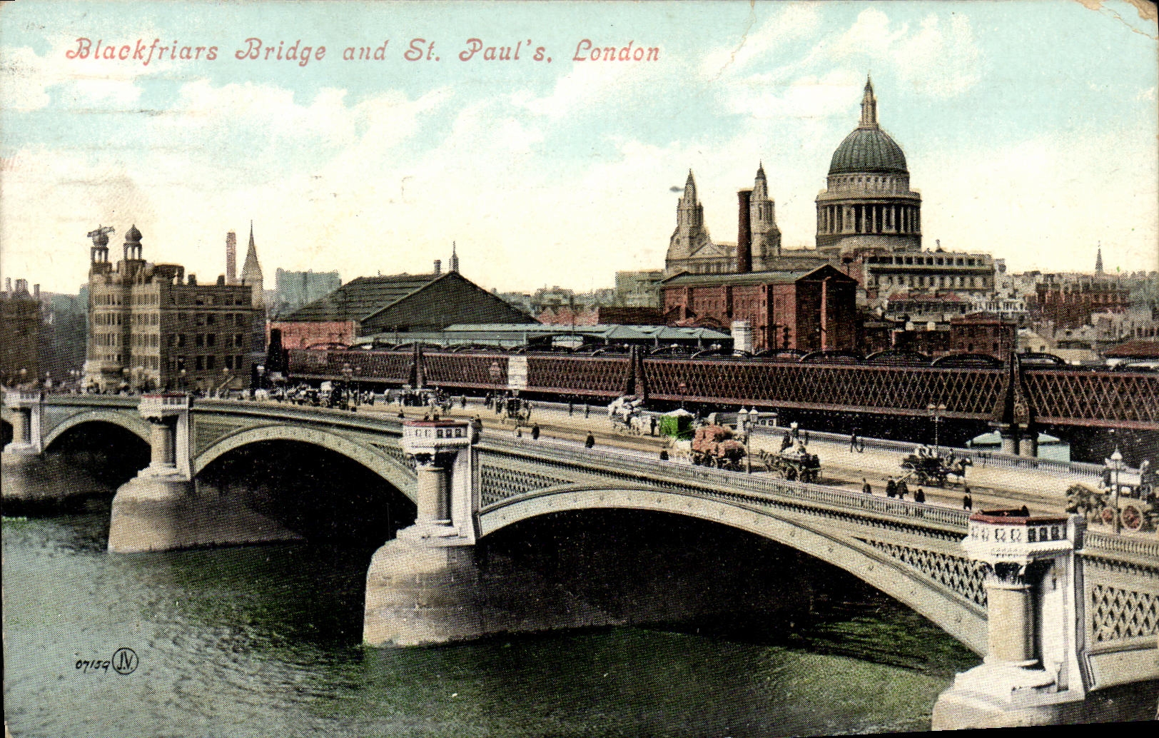 VINTAGE POSTCARD London Blaokfriars Bridge And St Paul S
