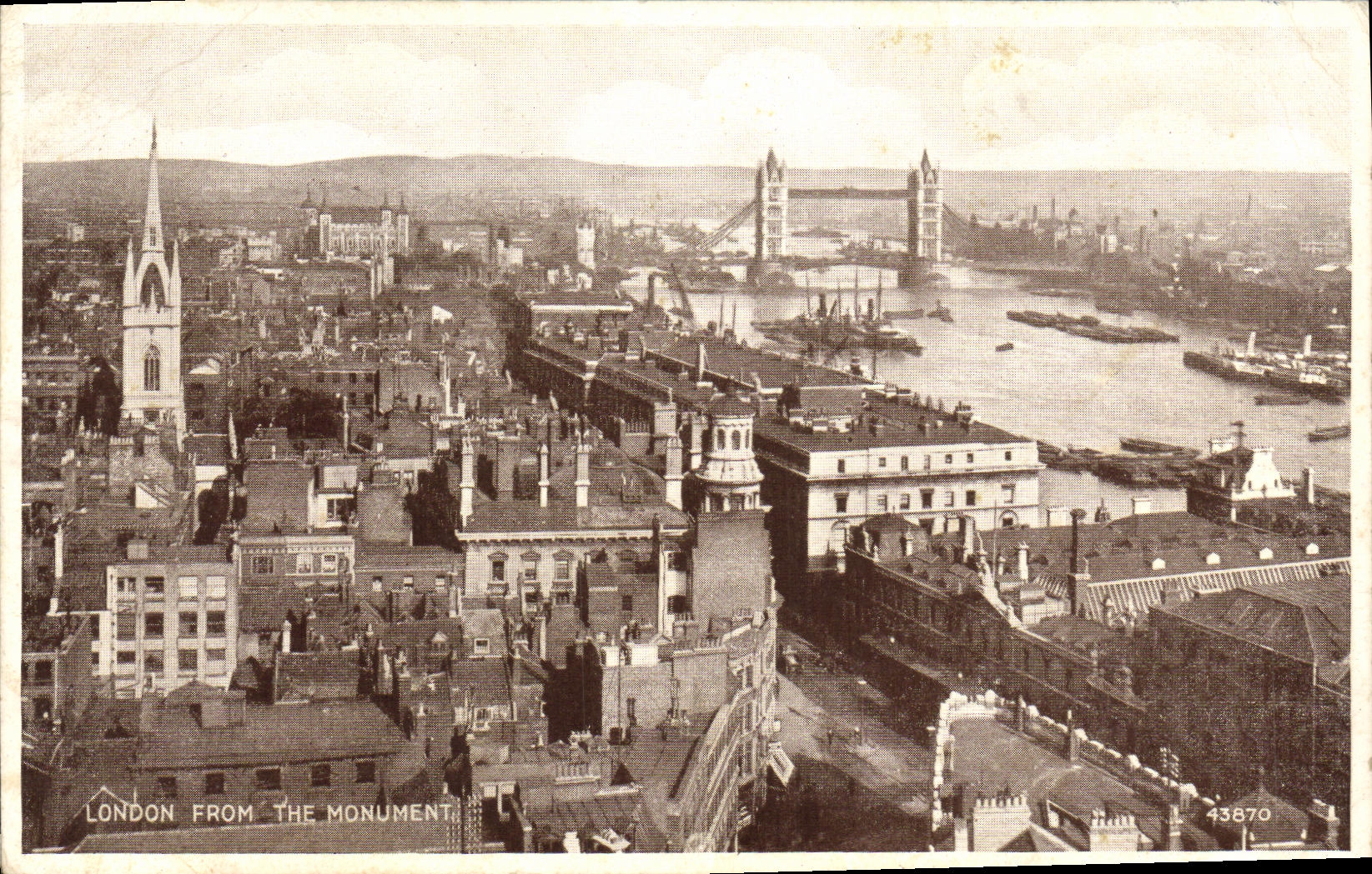 VINTAGE POSTCARD London From The Monument