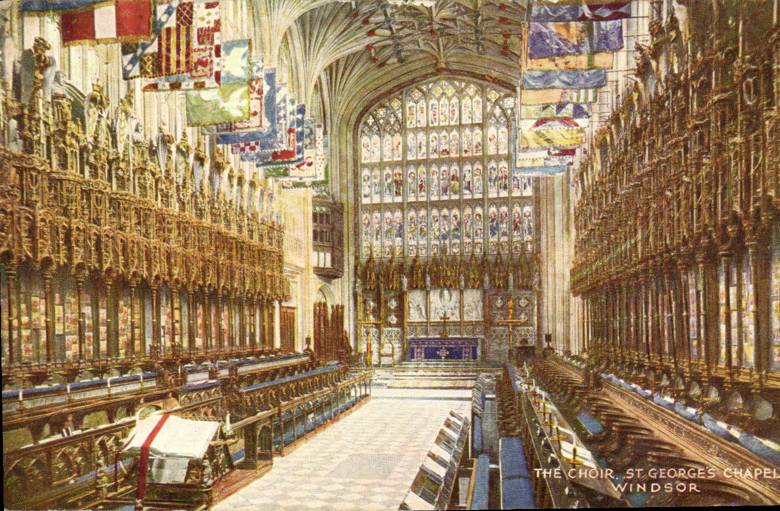 POSTAL de la VENDIMIA para cantar a coro la capilla Windsor de San Jorge S