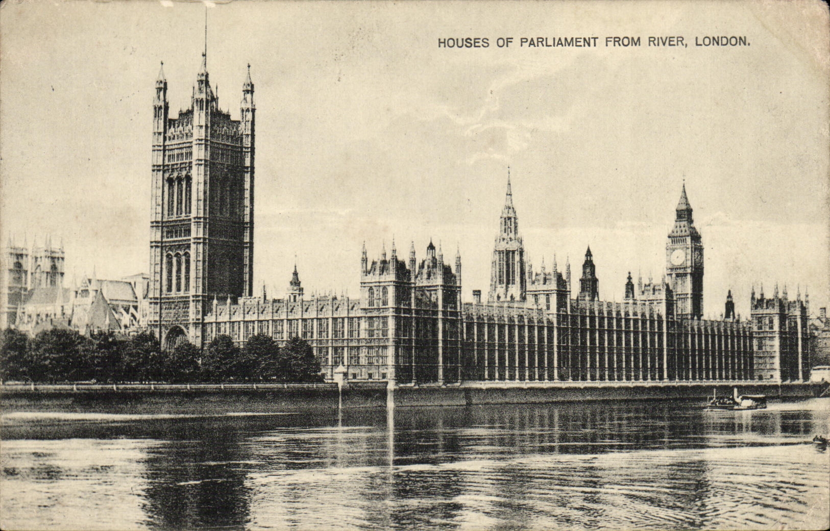 CPA London Houses Of Parliament From River