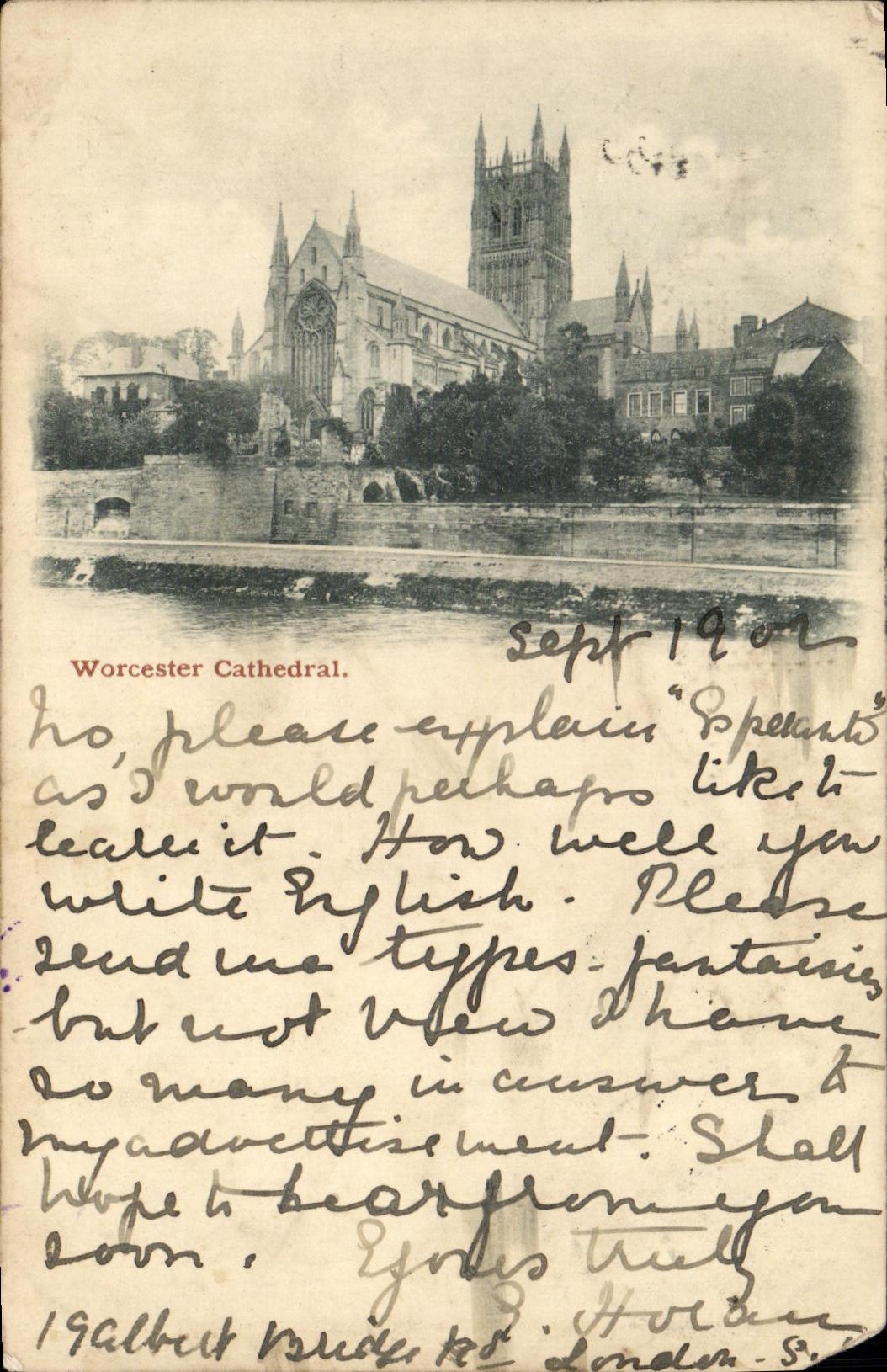 VINTAGE POSTCARD Worcester Cathedral