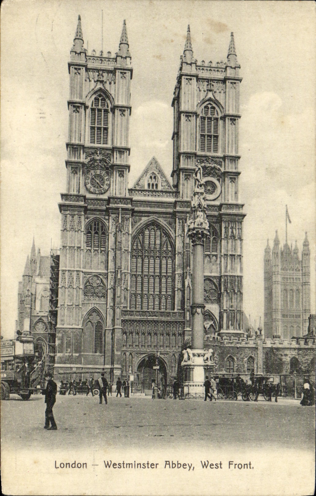 VINTAGE POSTCARD London Westminster Abbey West Face