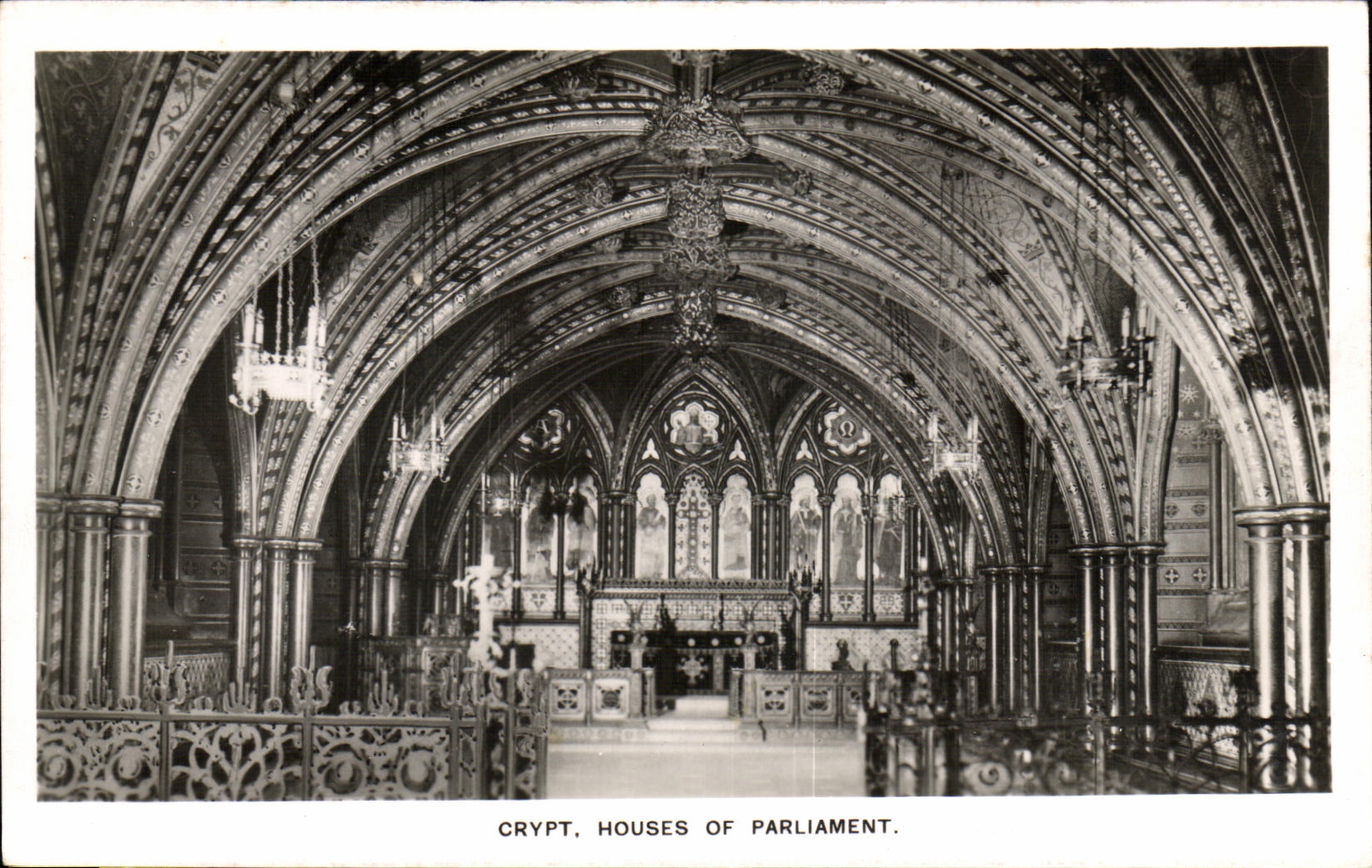 VINTAGE POSTCARD Crypt Houses off Parliament London