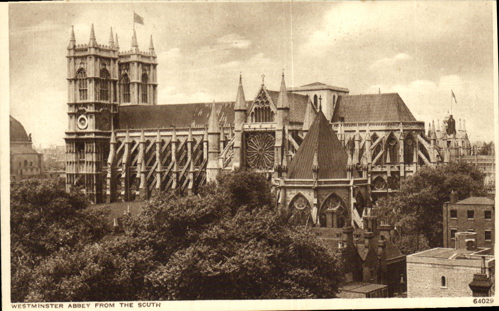 VINTAGE POSTCARD Westminster Abbey From The Scuth London