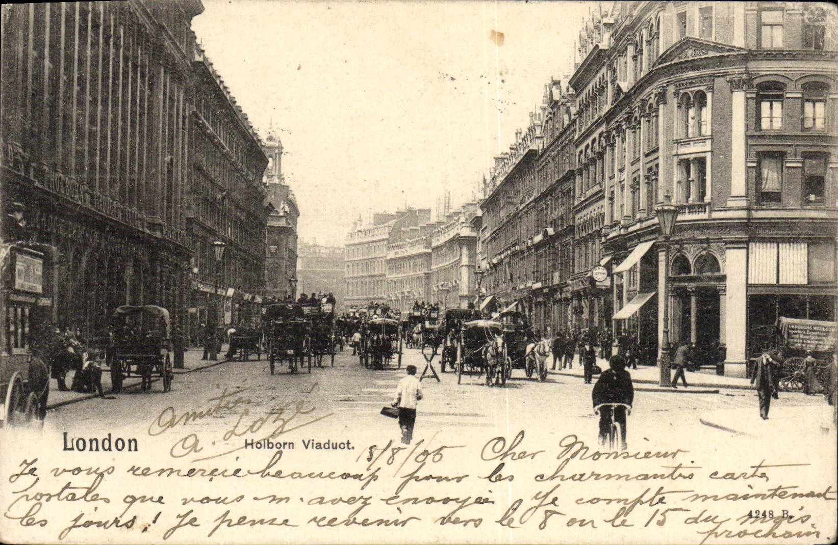VINTAGE POSTCARD London Holborn Viaduct