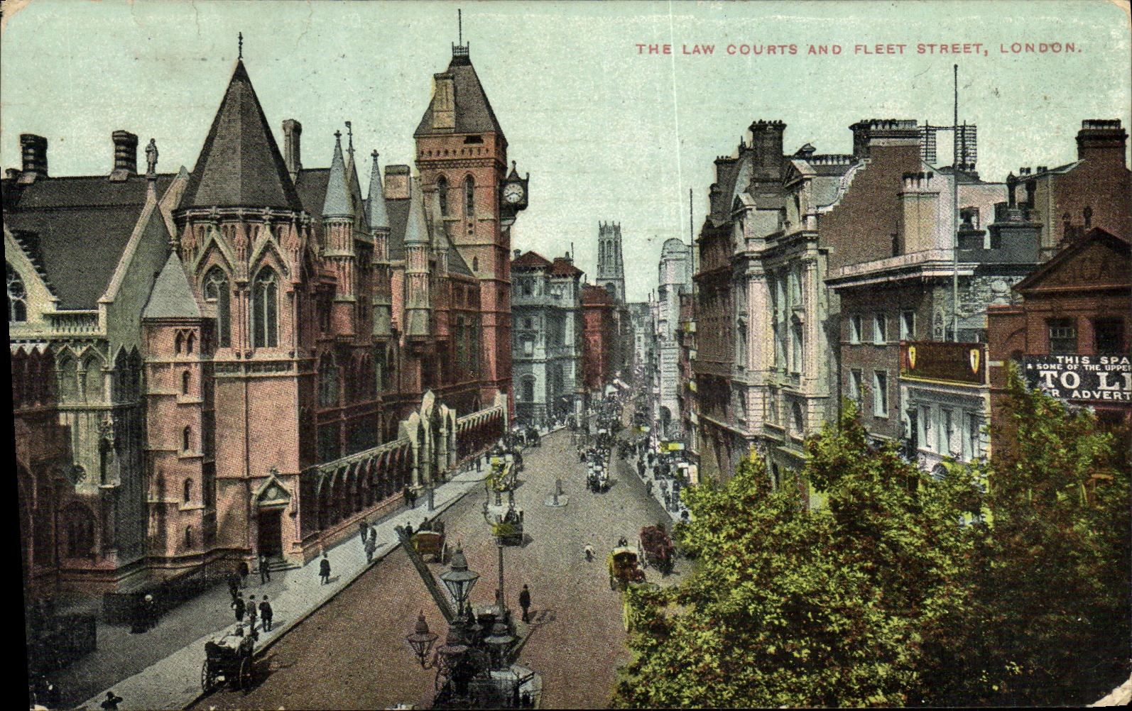 VINTAGE POSTCARD The Law Courts and Fleet Street London